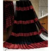 Generic Women's Satin Patta Printed Saree With Unstitched Blouse (Red)