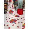 Generic Women's Georgette Printed Saree With Unstitched Blouse (Red)