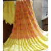 Generic Women's Satin Patta Printed Saree With Unstitched Blouse (Yellow)
