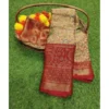Generic Women's Viscose Rayon Printed Saree With Unstitched Blouse (Red)