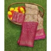 Generic Women's Viscose Rayon Printed Saree With Unstitched Blouse (Pink)