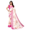 Generic Women's Viscose Rayon Printed Saree With Unstitched Blouse (Pink)