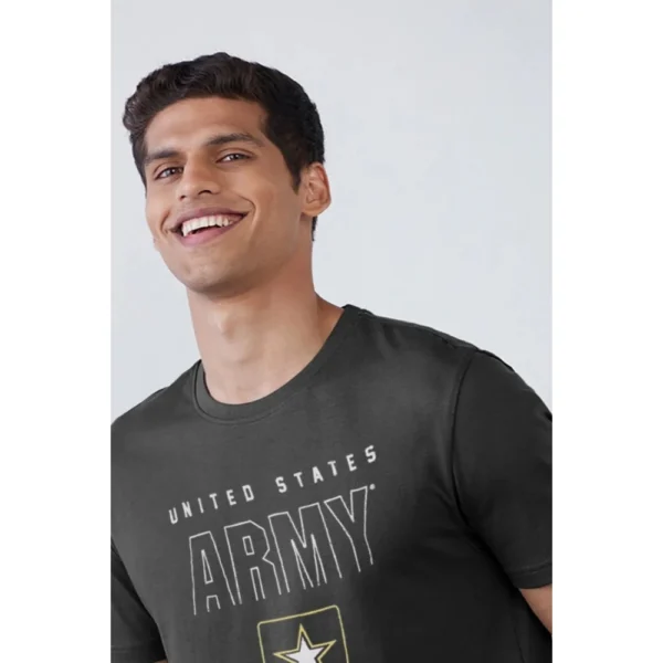 Men's?Casual Half sleeve Printed Cotton Crew Neck T-shirt (Black) - Image 3