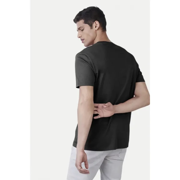 Men's?Casual Half sleeve Printed Cotton Round Neck T-shirt (Dark Grey) - Image 2