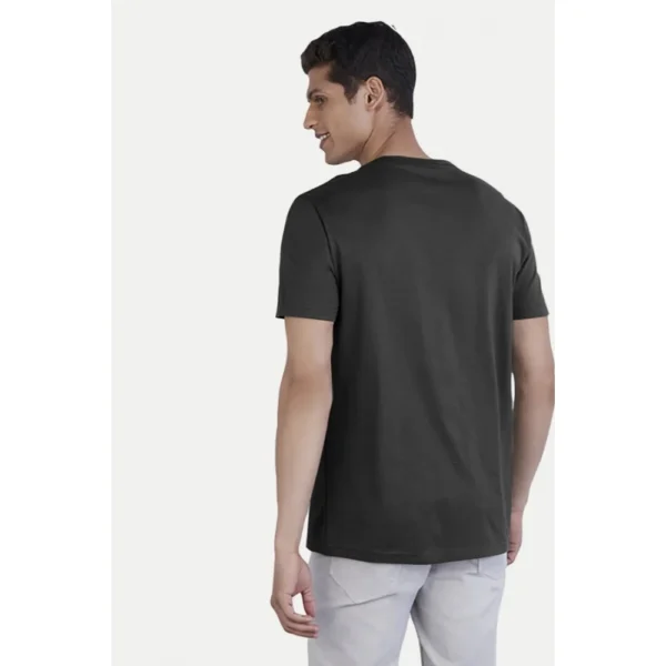Men's?Casual Half sleeve Printed Cotton Crew Neck T-shirt (Black) - Image 2
