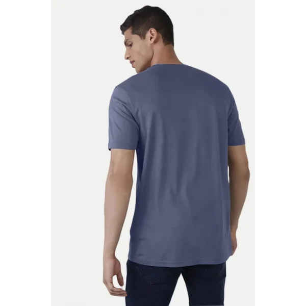 Men's?Casual Half sleeve Printed Cotton Crew Neck T-shirt (Blue) - Image 2