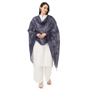 Alternative view of Generic Women's Cotton Embroidered Dupatta (Dark Blue, Length: 2.25 to 2.50 Mtr)