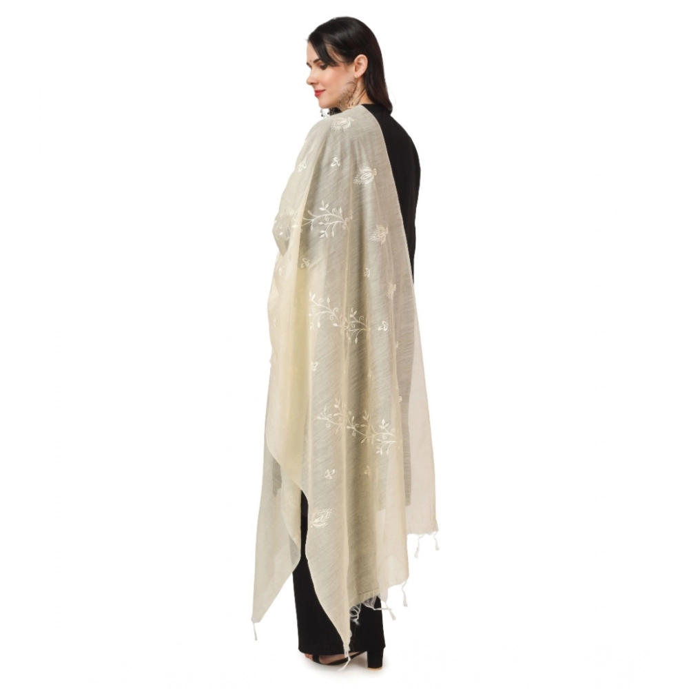 Women's Cotton Embroidered Dupatta (Off-White, Length:?2.25 to 2.50 Mtr) - Image 3