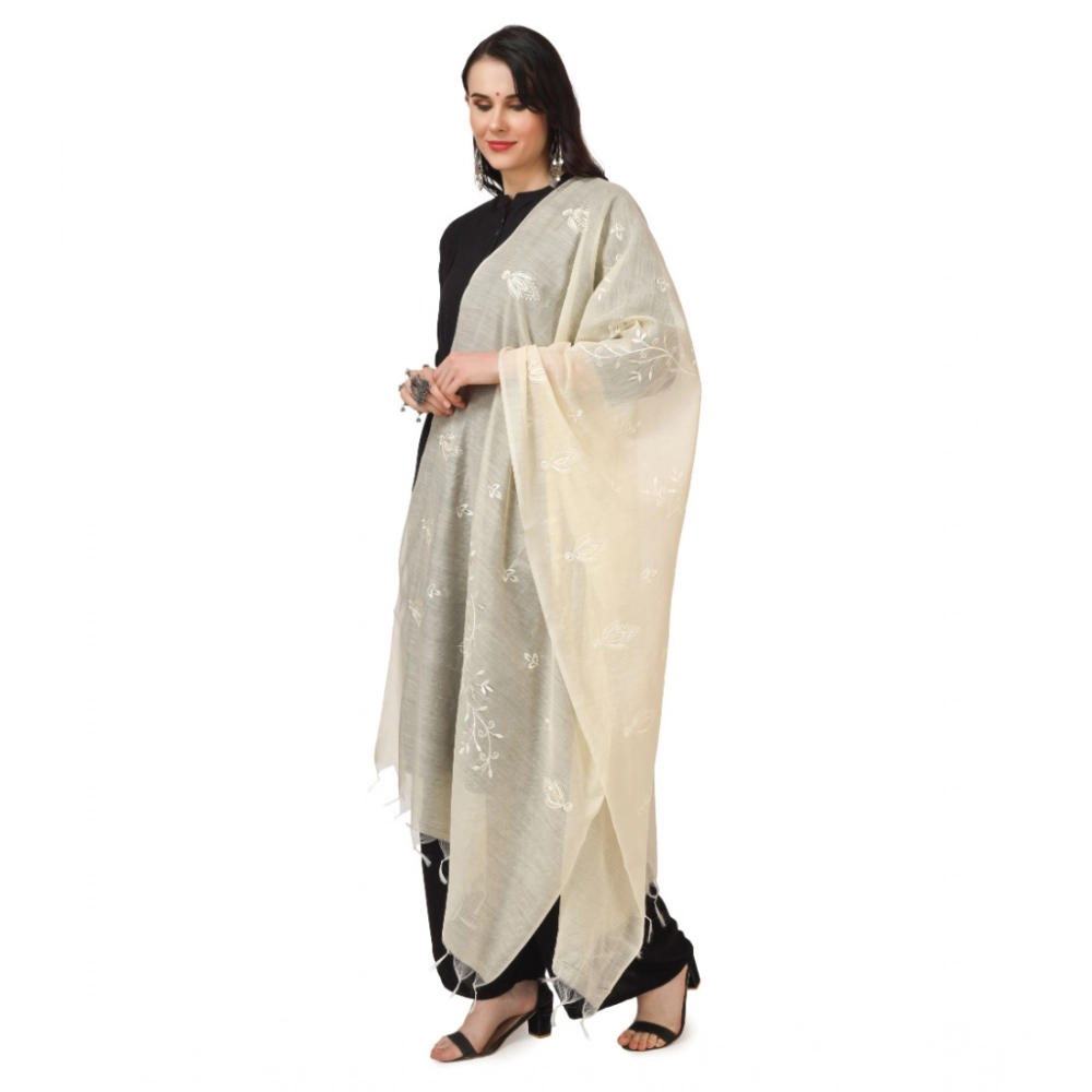 Women's Cotton Embroidered Dupatta (Off-White, Length:?2.25 to 2.50 Mtr) - Image 5