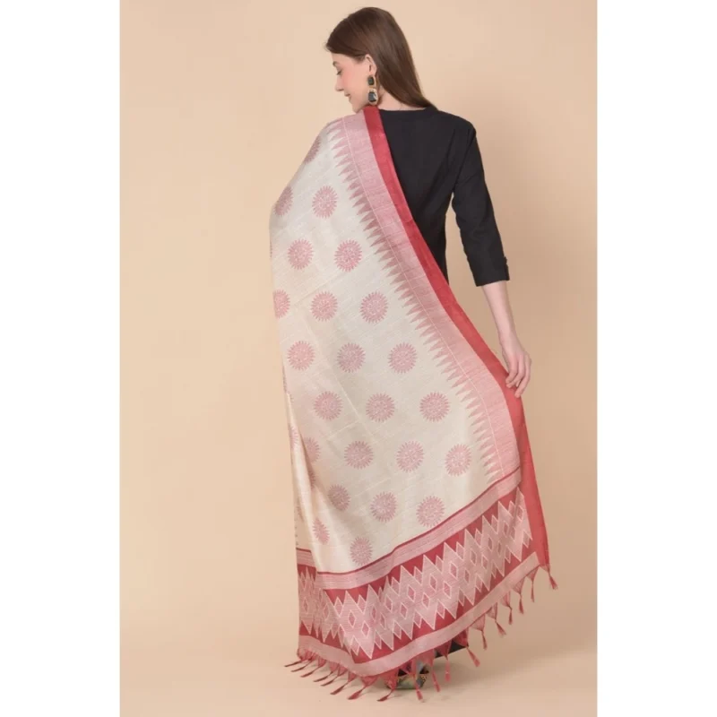 Alternative view of Generic Women's Art Silk Printed Dupatta (Maroon, Length: 2.25 to 2.50 Mtr)
