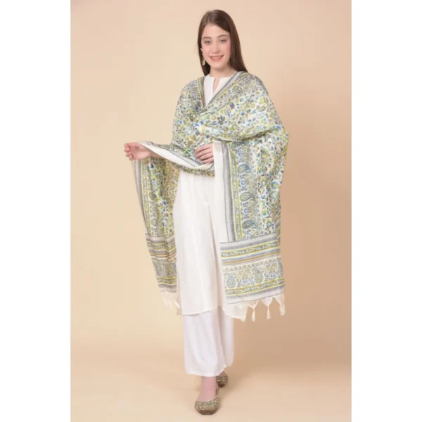 Generic Women's Art Silk Printed Dupatta (Grey, Length: 2.25 to 2.50 Mtr) - Image 2