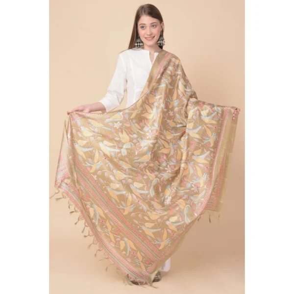 Women's Art Silk Printed Dupatta (Light Brown, Length:?2.25 to 2.50 Mtr) - Image 4