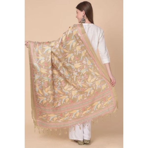 Women's Art Silk Printed Dupatta (Light Brown, Length:?2.25 to 2.50 Mtr) - Image 5