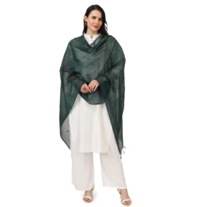 Alternative view of Generic Women's Cotton Embroidered Dupatta (Green, Length: 2.25 to 2.50 Mtr)