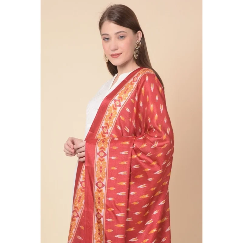 Alternative view of Generic Women's Art Silk Printed Dupatta (Red, Length: 2.25 to 2.50 Mtr)