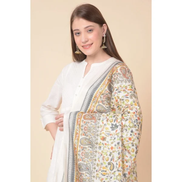 Women's Art Silk Printed Dupatta (White, Length:?2.25 to 2.50 Mtr) - Image 3
