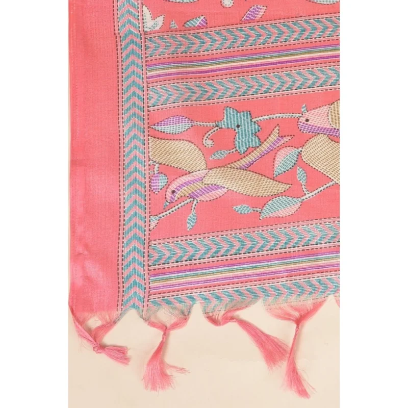 Alternative view of Generic Women's Art Silk Printed Dupatta (Pink, Length: 2.25 to 2.50 Mtr)