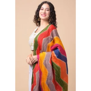Alternative view of Generic Women's Chanderi Printed Dupatta (Multicolor, Length: 2.25 to 2.50 Mtr)