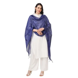 Alternative view of Generic Women's Cotton Embroidered Dupatta (Blue, Length: 2.25 to 2.50 Mtr)