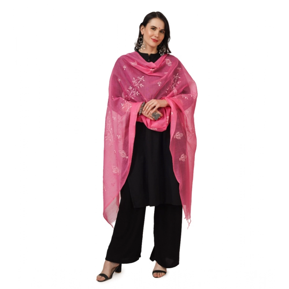 Women's Cotton Embroidered Dupatta (Pink, Length:?2.25 to 2.50 Mtr) - Image 2