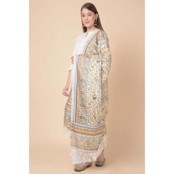 Women's Art Silk Printed Dupatta (White, Length:?2.25 to 2.50 Mtr) - Image 4