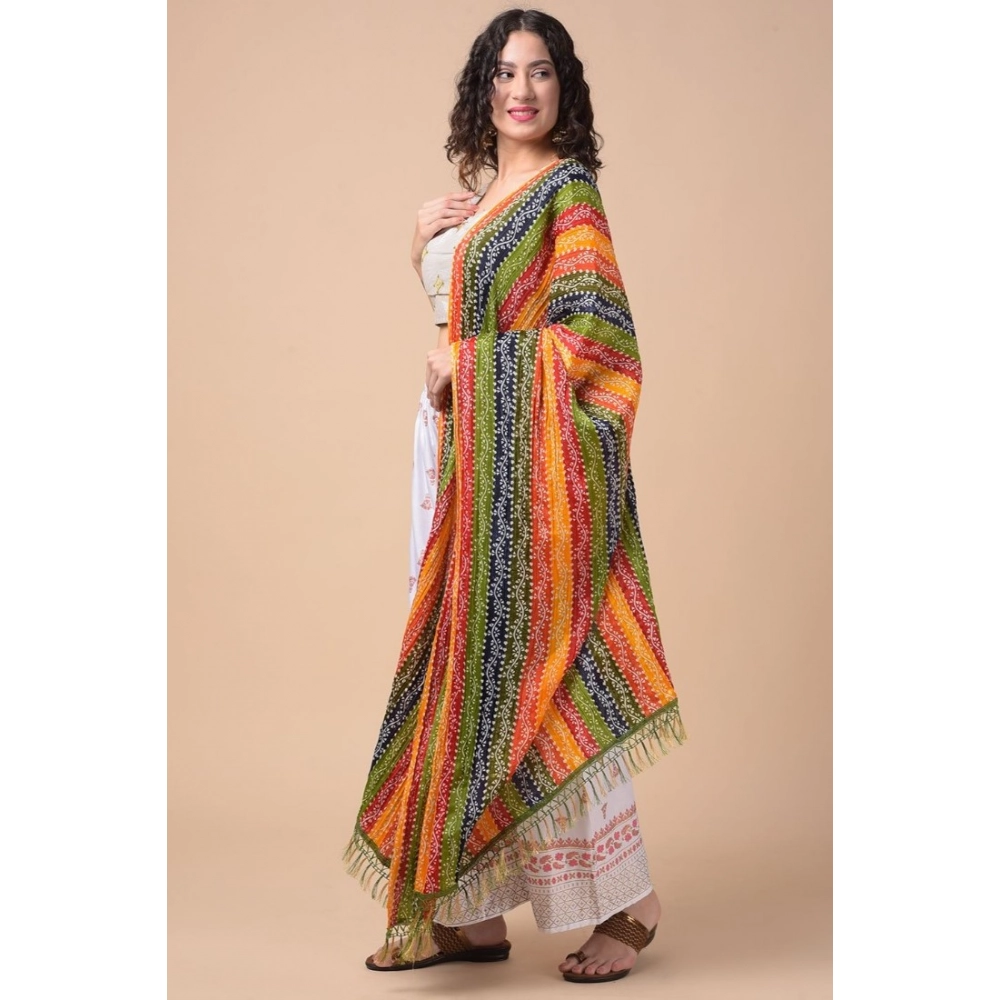 Generic Women's Chanderi Printed Dupatta (Multicolor, Length: 2.25 to 2.50 Mtr) - Image 3