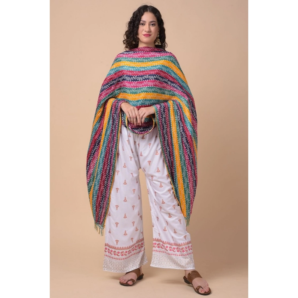 Generic Women's Chanderi Printed Dupatta (Multicolor, Length: 2.25 to 2.50 Mtr) - Image 2