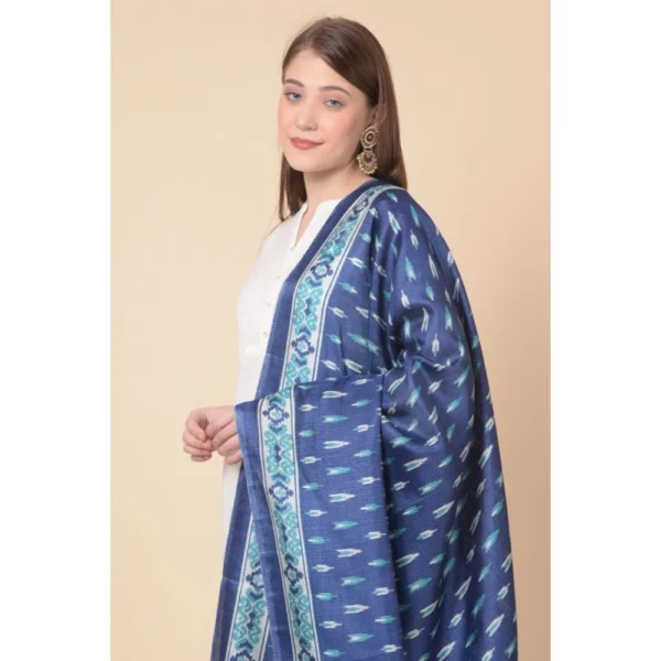 Women's Art Silk Printed Dupatta (Blue, Length:?2.25 to 2.50 Mtr) - Image 2