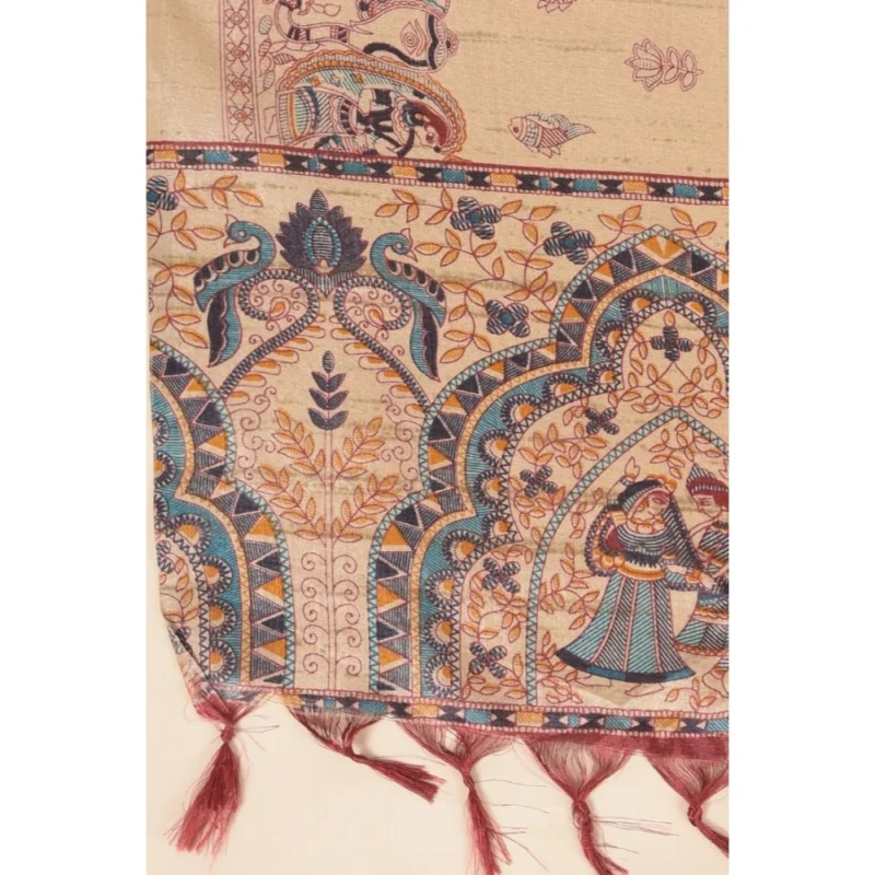 Alternative view of Generic Women's Art Silk Printed Dupatta (Gold, Length: 2.25 to 2.50 Mtr)