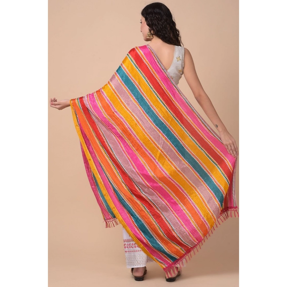 Generic Women's Chanderi Printed Dupatta (Multicolor, Length: 2.25 to 2.50 Mtr) - Image 5