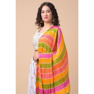 Alternative view of Generic Women's Chanderi Printed Dupatta (Multicolor, Length: 2.25 to 2.50 Mtr)