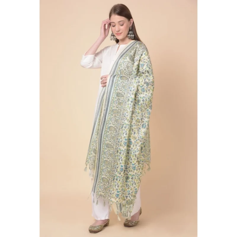 Alternative view of Generic Women's Art Silk Printed Dupatta (Off White, Length: 2.25 to 2.50 Mtr)