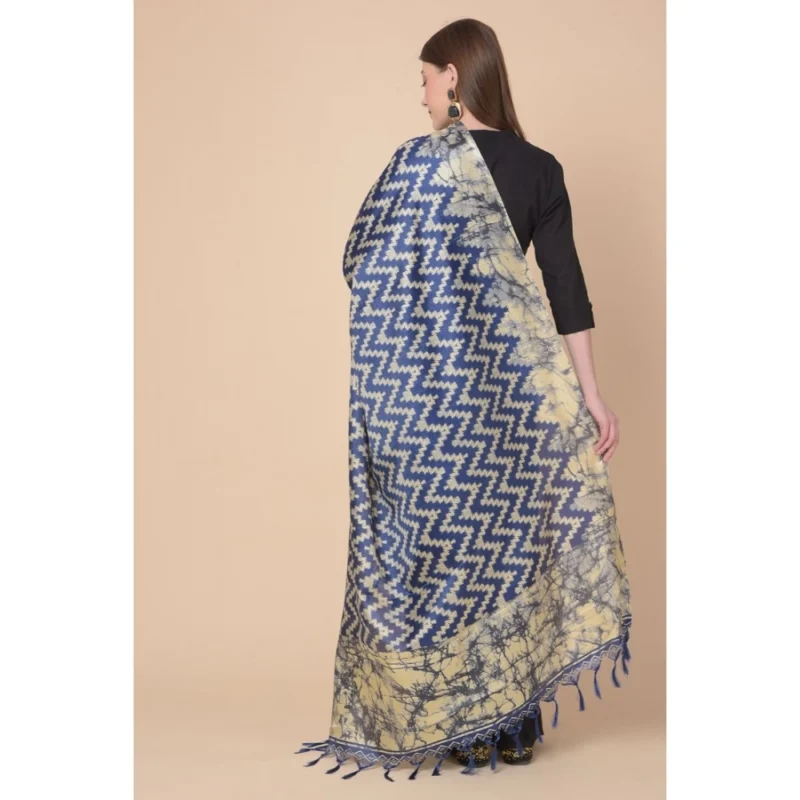 Alternative view of Generic Women's Art Silk Printed Dupatta (Blue, Length: 2.25 to 2.50 Mtr)