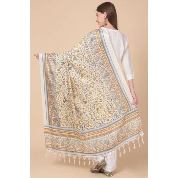 Women's Art Silk Printed Dupatta (White, Length:?2.25 to 2.50 Mtr) - Image 5