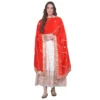 Generic Women's Velvet Gotta Patti Dupatta (Red, Length: 2.25 to 2.50 Mtr)