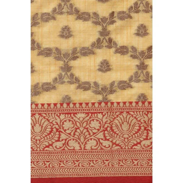 ?Women's Chanderi Cotton Printed Saree With Unstitched Blouse (Yellow, 5-6 Mtrs) - Image 3