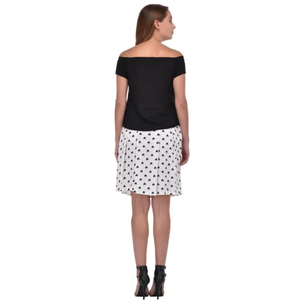 Generic Women's Cotton Blend Solid Short Sleeves Dress (Black) - Image 2