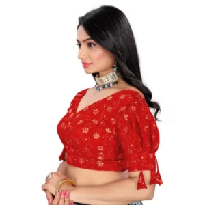 Alternative view of Women's Jimmy Choo Embroidery Readymade Blouse (Red, Size: Free Size)