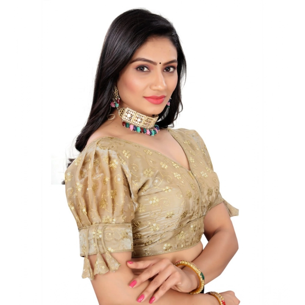 Women's Jimmy Choo Embroidery Readymade Blouse (Beige, Size: Free Size) - Image 2