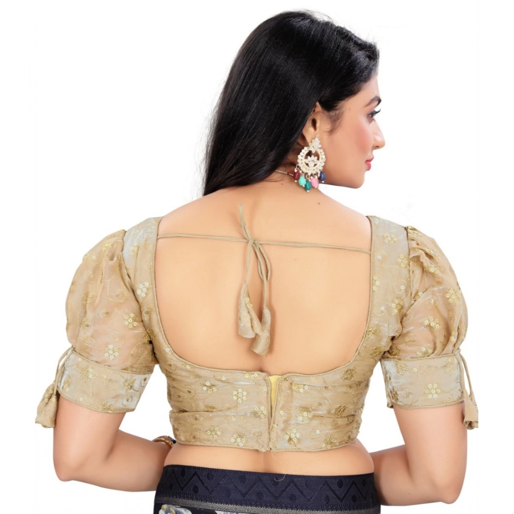 Women's Jimmy Choo Embroidery Readymade Blouse (Beige, Size: Free Size) - Image 4