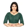 Women's Georgette Embroidery Readymade Blouse (Green, Size: Free Size)