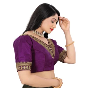 Alternative view of Women's Banglory Embroidery Readymade Blouse (Magenta, Size: Free Size)