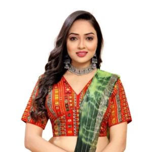 Alternative view of Women's Cotton Blend Plain Readymade Blouse (Red, Size: Free Size)