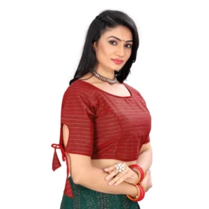 Alternative view of Women's Cotton Thread Work Readymade Blouse (Red, Size: Free Size)