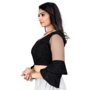 Alternative view of Women's Organza Embroidery Readymade Blouse (Black, Size: Free Size)