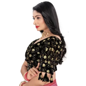 Alternative view of Women's Jimmy Choo Embroidery Readymade Blouse (Black, Size: Free Size)