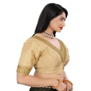 Alternative view of Women's Banglory Embroidery Readymade Blouse (Beige, Size: Free Size)