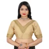 Women's Banglory Embroidery Readymade Blouse (Beige, Size: Free Size)
