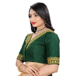 Alternative view of Women's Banglory Embroidery Readymade Blouse (Green, Size: Free Size)