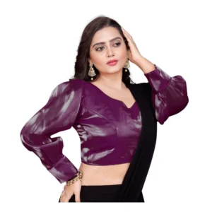 Alternative view of Women's Organza Plain Readymade Blouse (Magenta, Size: Free Size)